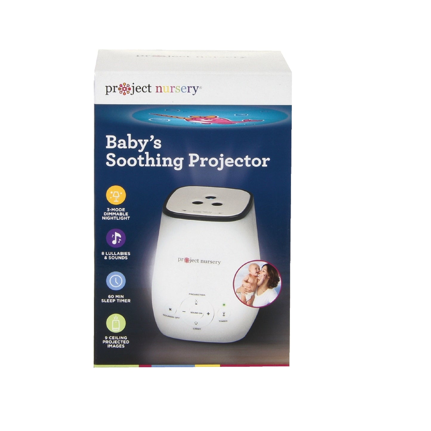 Project Nursery 4-in-1 Soothing Projector with Nightlight and Timer - White