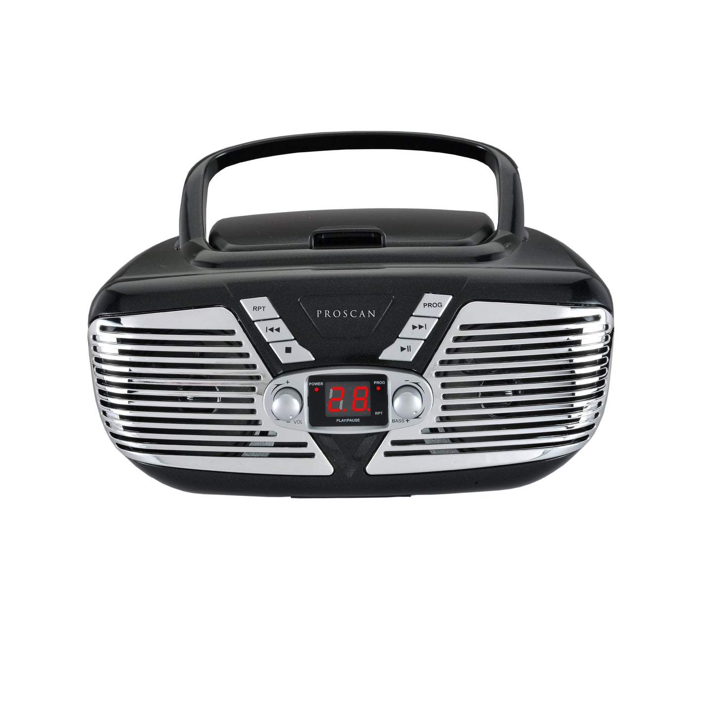 Proscan Portable Retro CD Boombox with AM/FM Radio  - Black