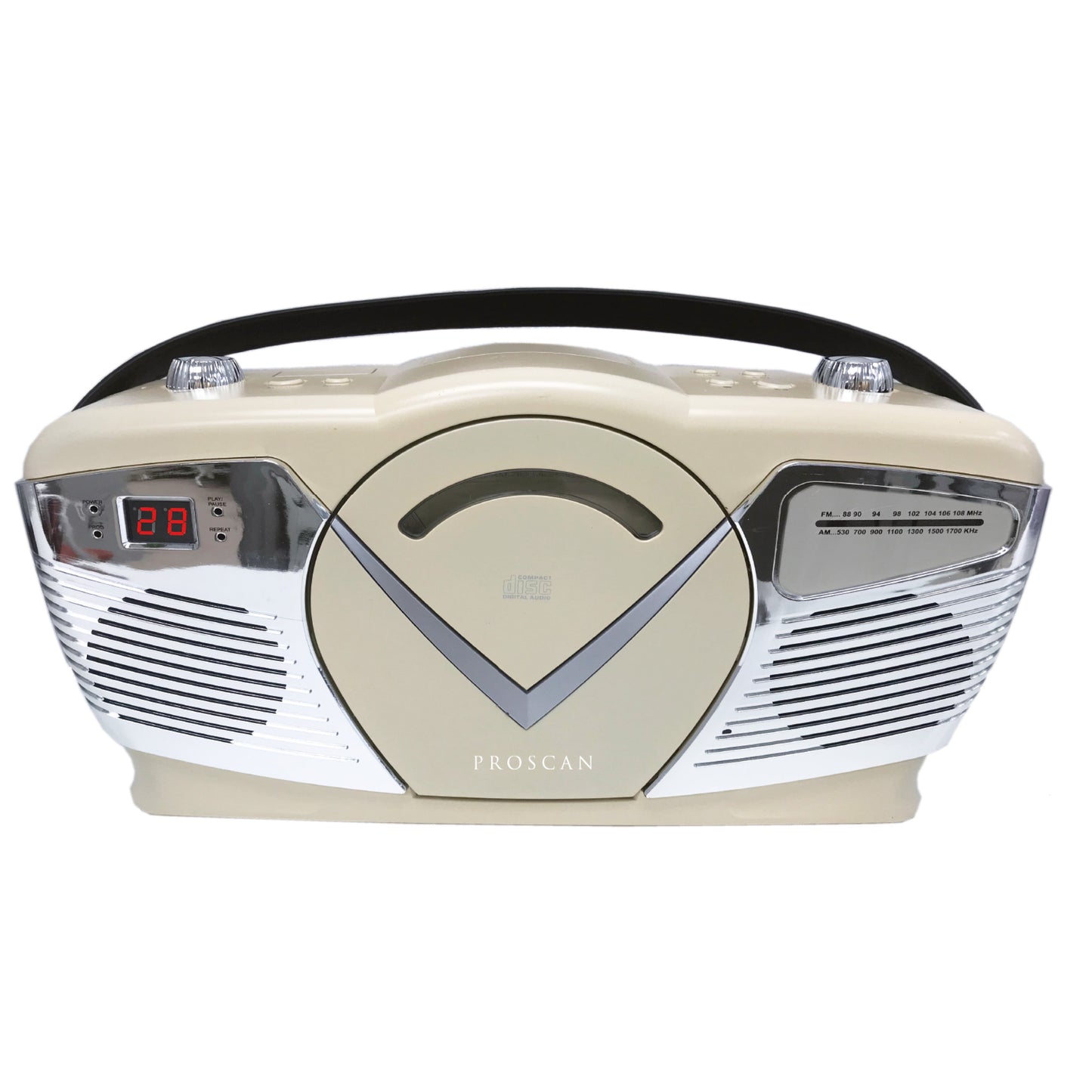 Proscan Retro Portable CD/Radio Boombox - Cream