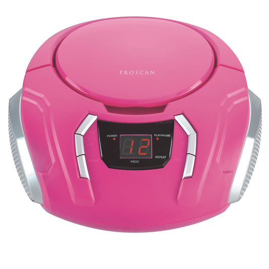 Proscan Portable CD Boombox with AM/FM Radio and AUX - Pink