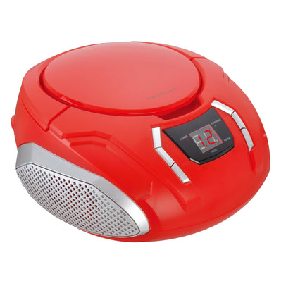 Proscan Portable CD Boombox with AM/FM Radio and AUX - Red