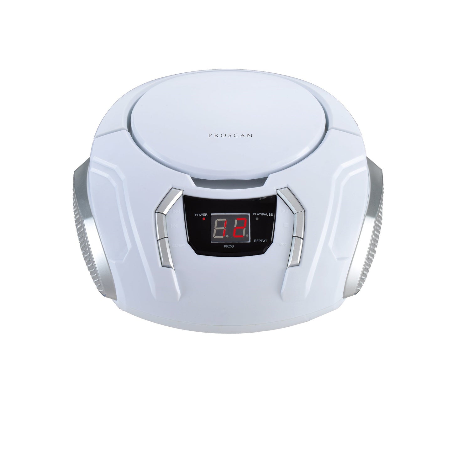 Proscan Portable CD Boombox with AM/FM Radio and AUX - White