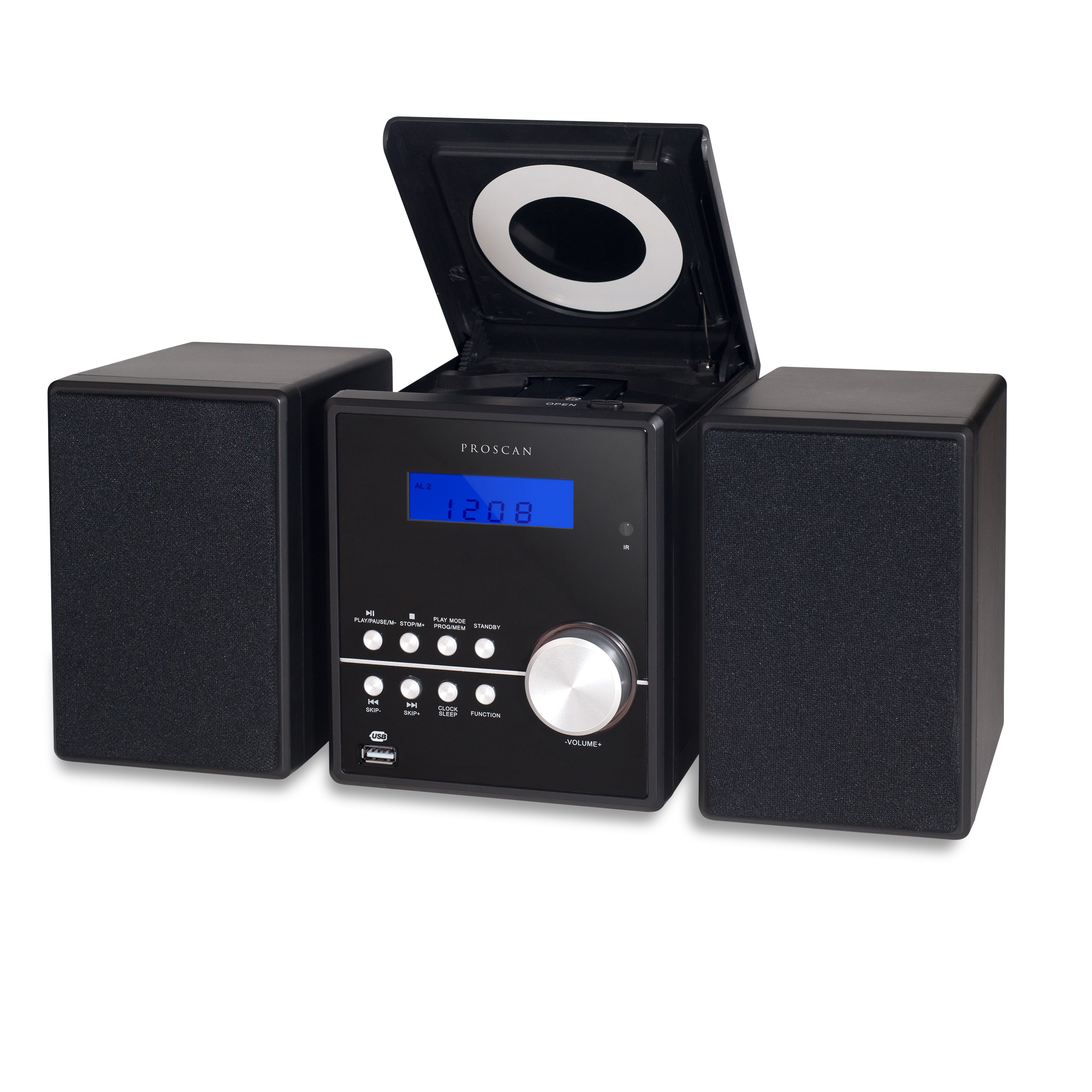 Proscan Bluetooth CD MicroSystem with FM Radio - Black – Microcel Portal