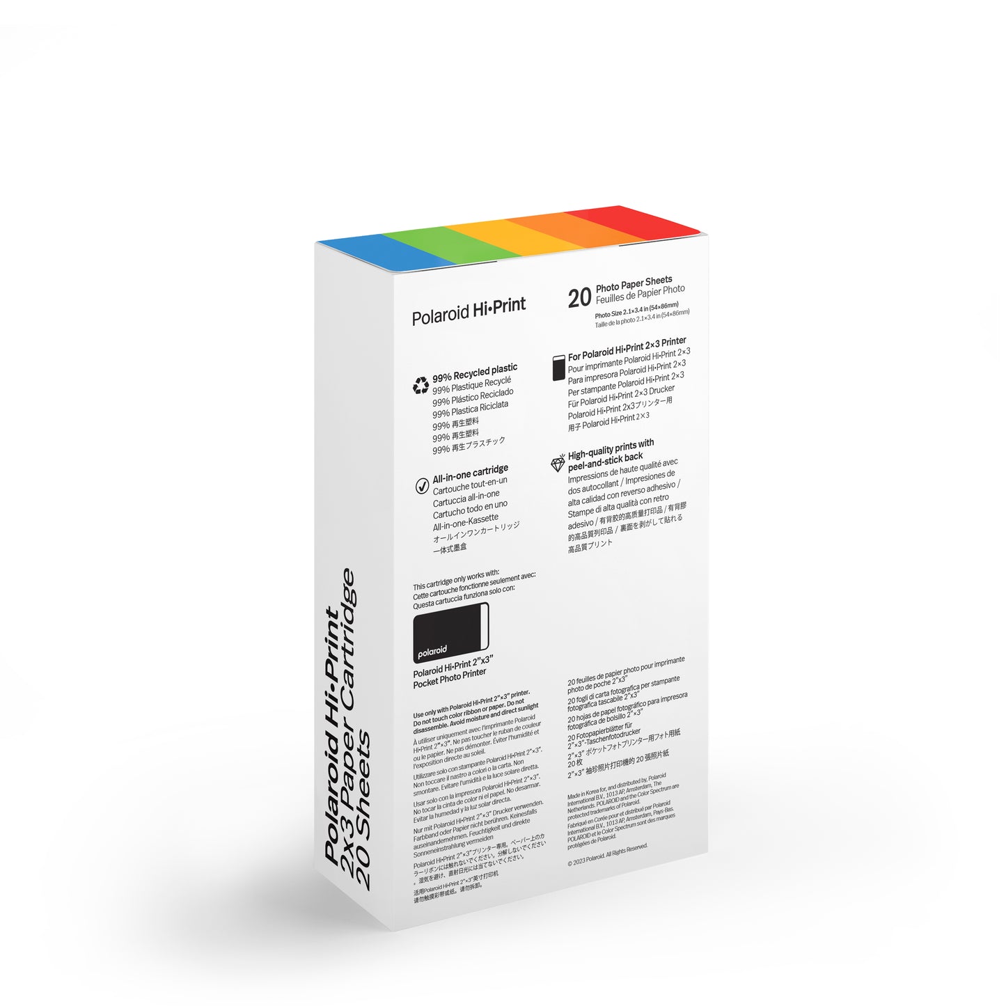 Polaroid HiPrint Generation 2 2×3 Paper Cartridge (20 Sheets) (English/French)