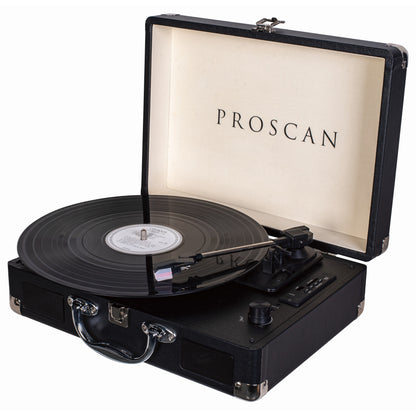 Proscan Belt Drive USB Bluetooth Suitcase Turntable - Black