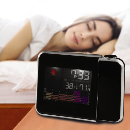 RCA Alarm Clock Time Projector with Color Display - Black