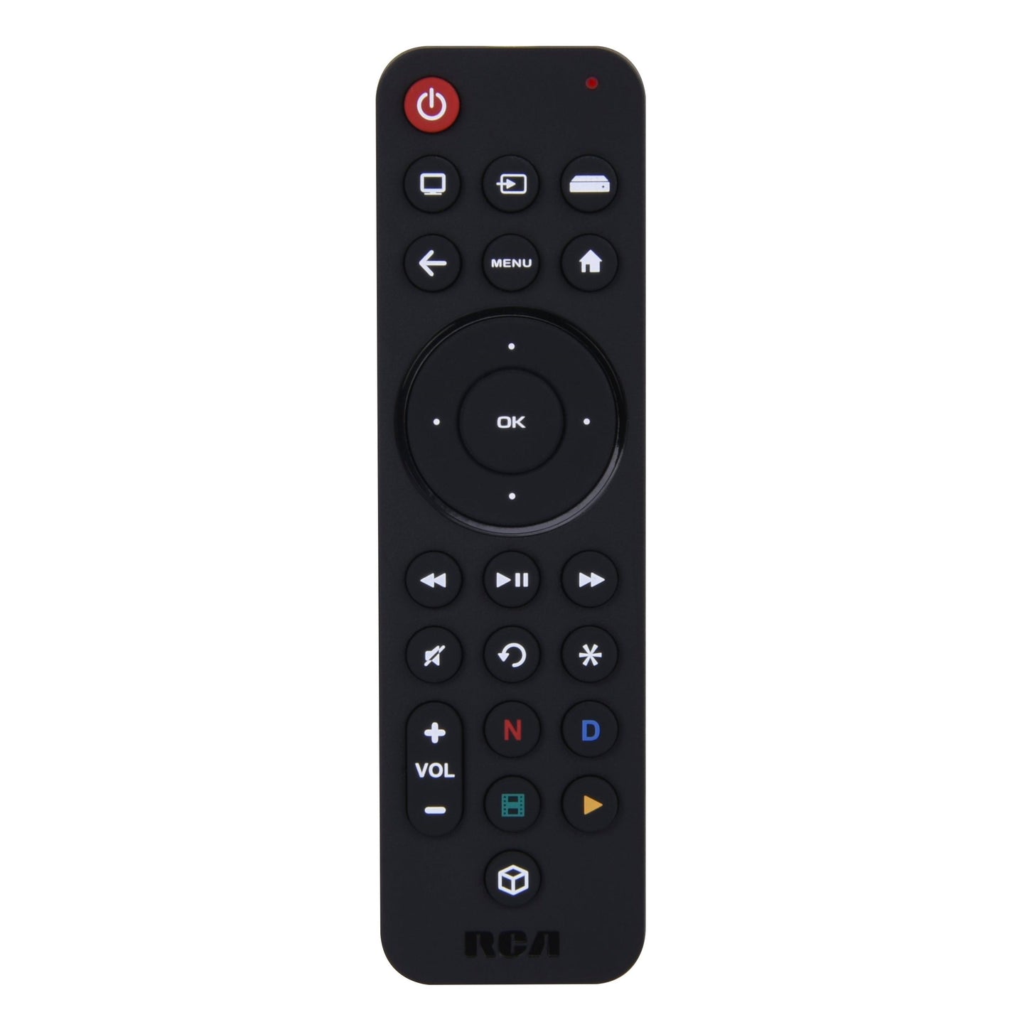 RCA 3-Device Streaming Bluetooth Rechargeable Ultra-Thin Universal Remote Control - Black