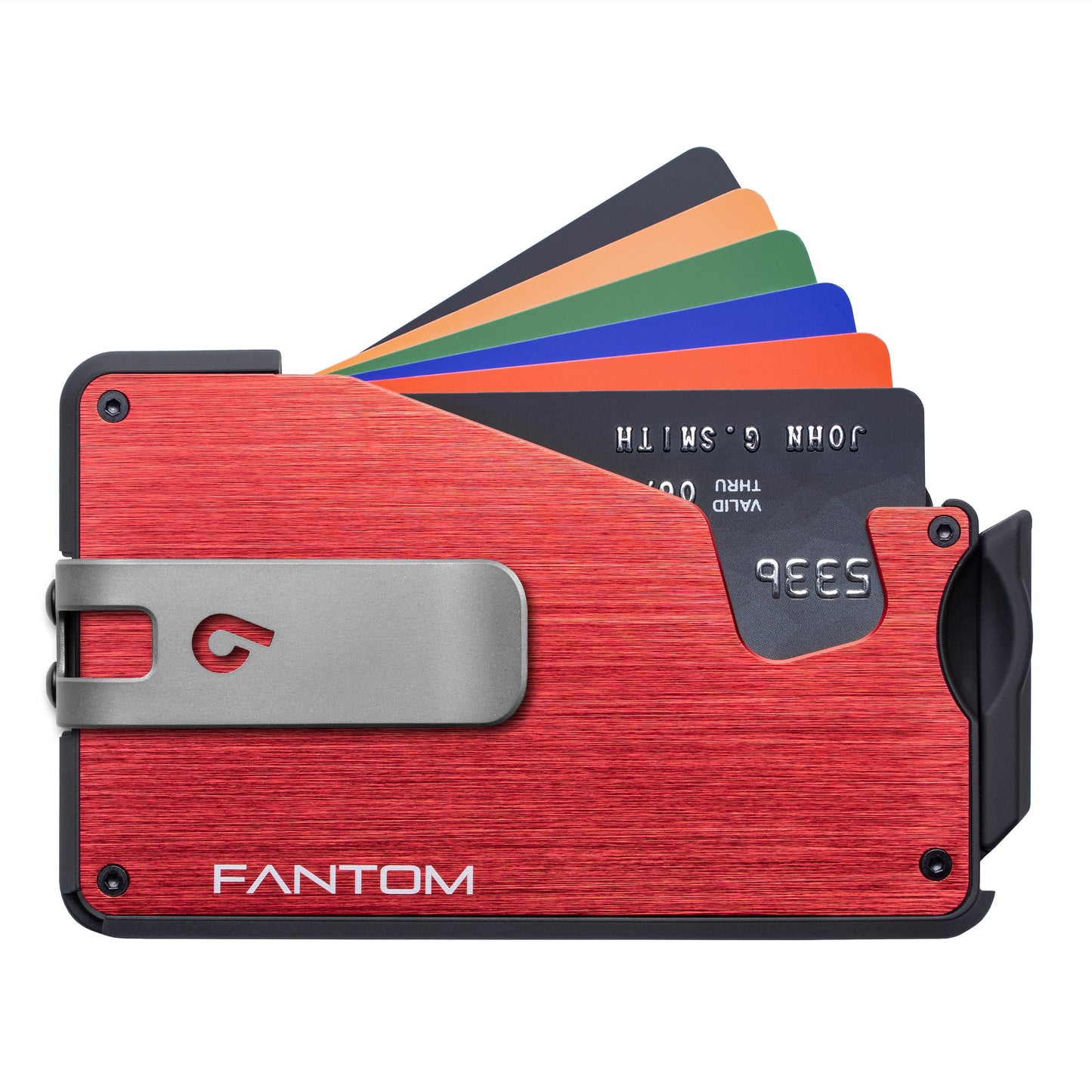 Fantom S Wallet Slim with Money Clip - Red