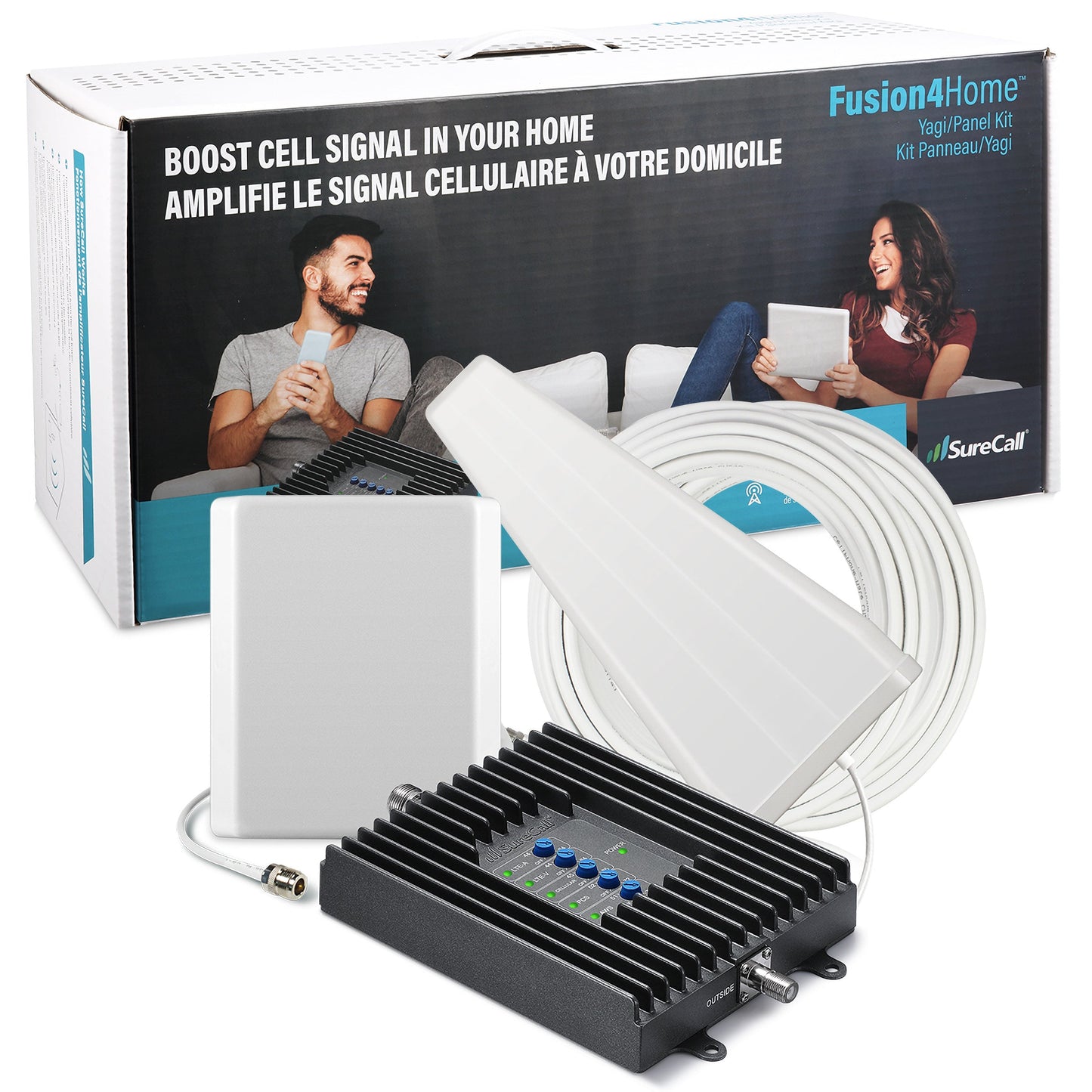 SureCall Fusion4Home 3.0 Yagi/Panel 4G Cell Phone Signal Booster Kit