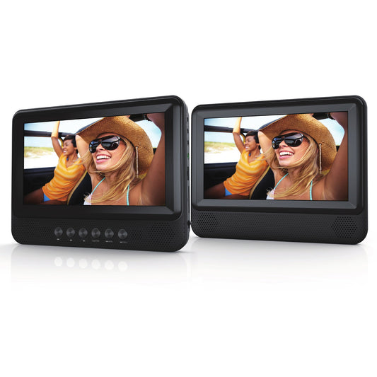 Sylvania 7-in Dual Screen Portable DVD Player - Black