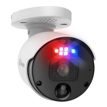 Swann 12MP Pro SwannForce™ Add-On NVR Bullet IP Camera with Spotlight, Siren, Red & Blue Flashing Lights - White