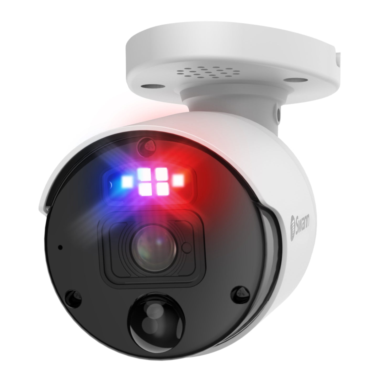 Swann 12MP Pro SwannForce™ Add-On NVR Bullet IP Camera with Spotlight, Siren, Red & Blue Flashing Lights - White