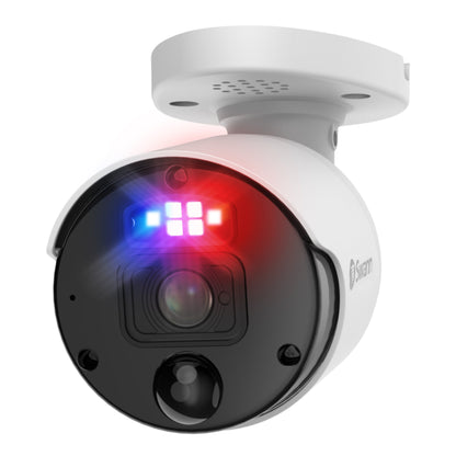 Swann 12MP Pro SwannForce™ Add-On NVR Bullet IP Camera with Spotlight, Siren, Red & Blue Flashing Lights - White