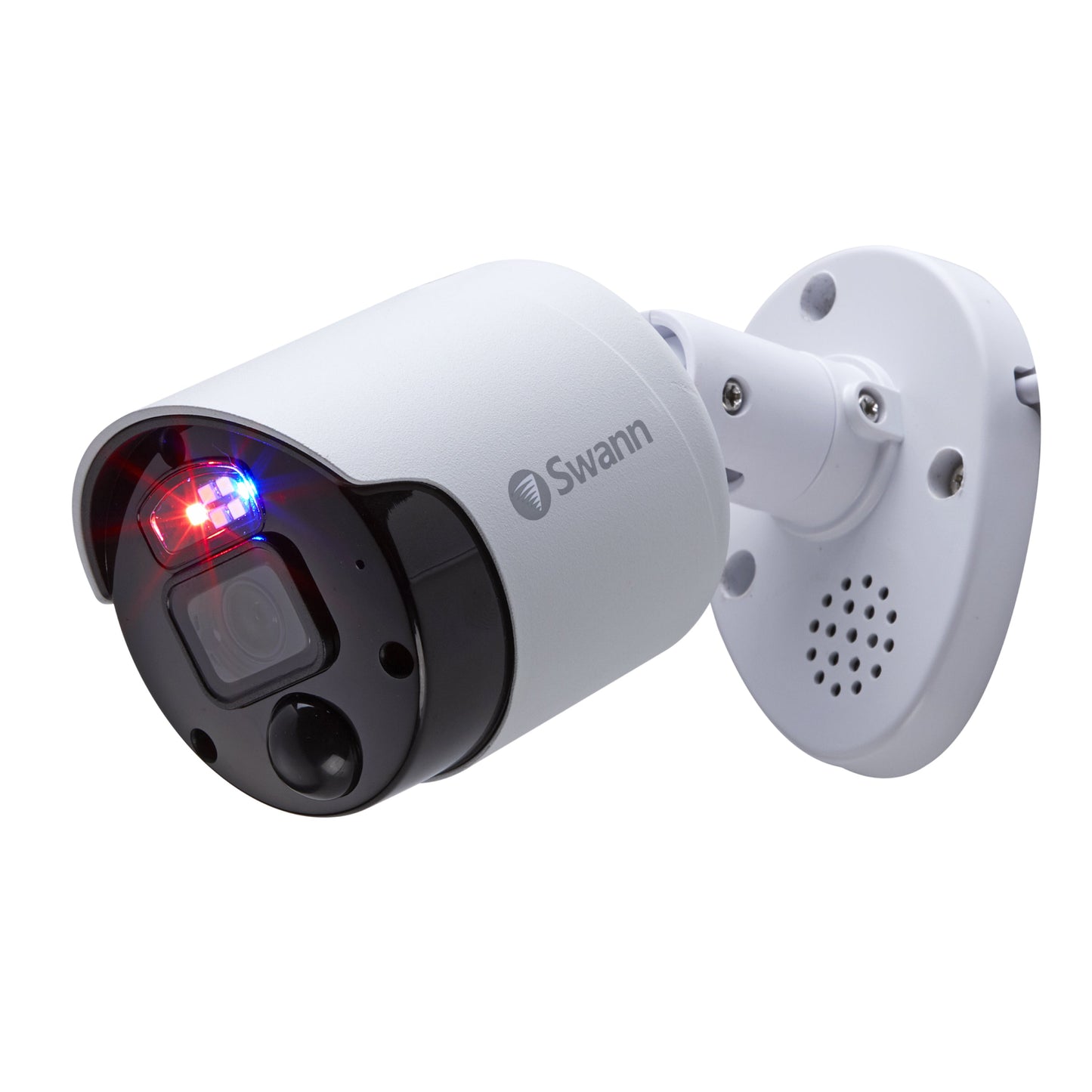 Swann 12MP Pro SwannForce™ Add-On NVR Bullet IP Camera with Spotlight, Siren, Red & Blue Flashing Lights - White