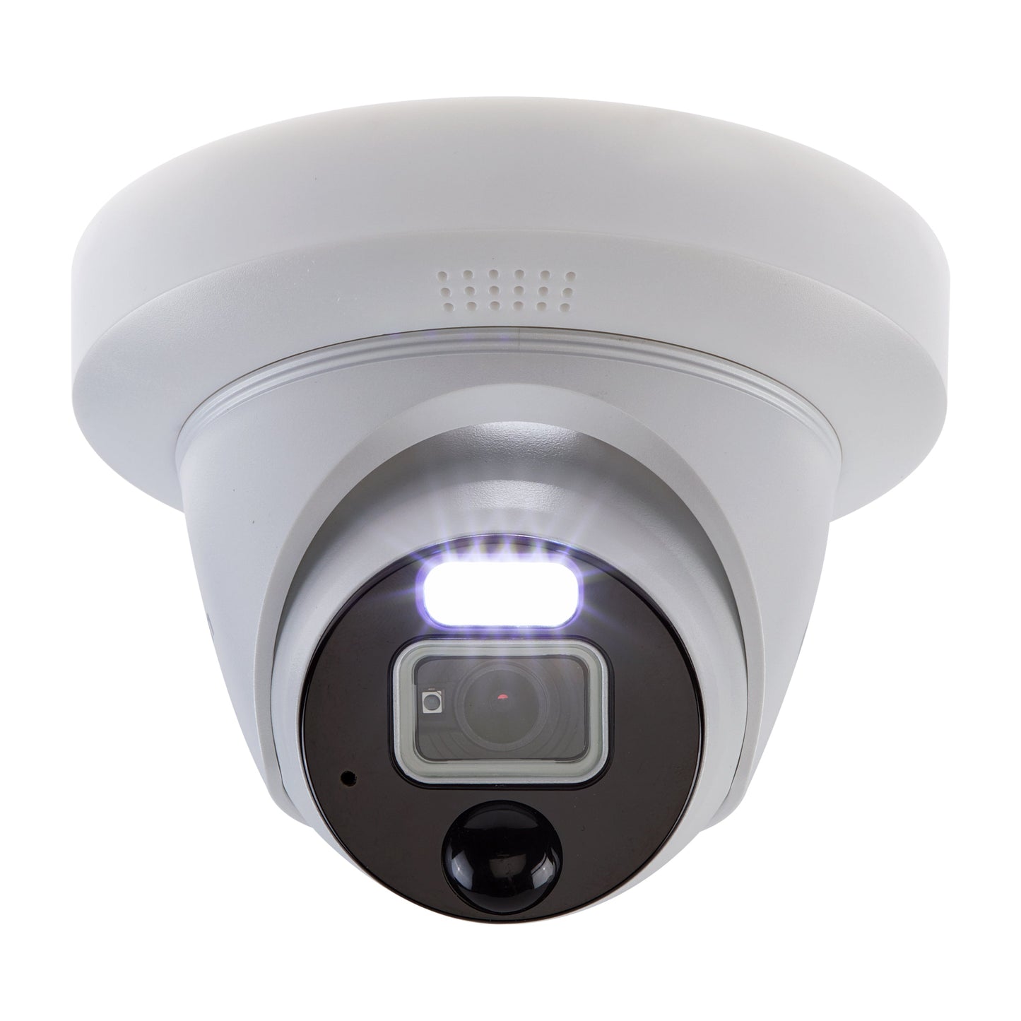 Swann 12MP Pro SwannForce™ Add-On NVR Dome IP Camera with Spotlight, Siren, Red & Blue Flashing Lights - White