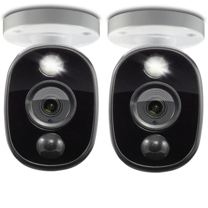 Swann 1080p PIR Outdoor Add On Bullet Security Camera with Warning Light Sensor - 2-pack - White