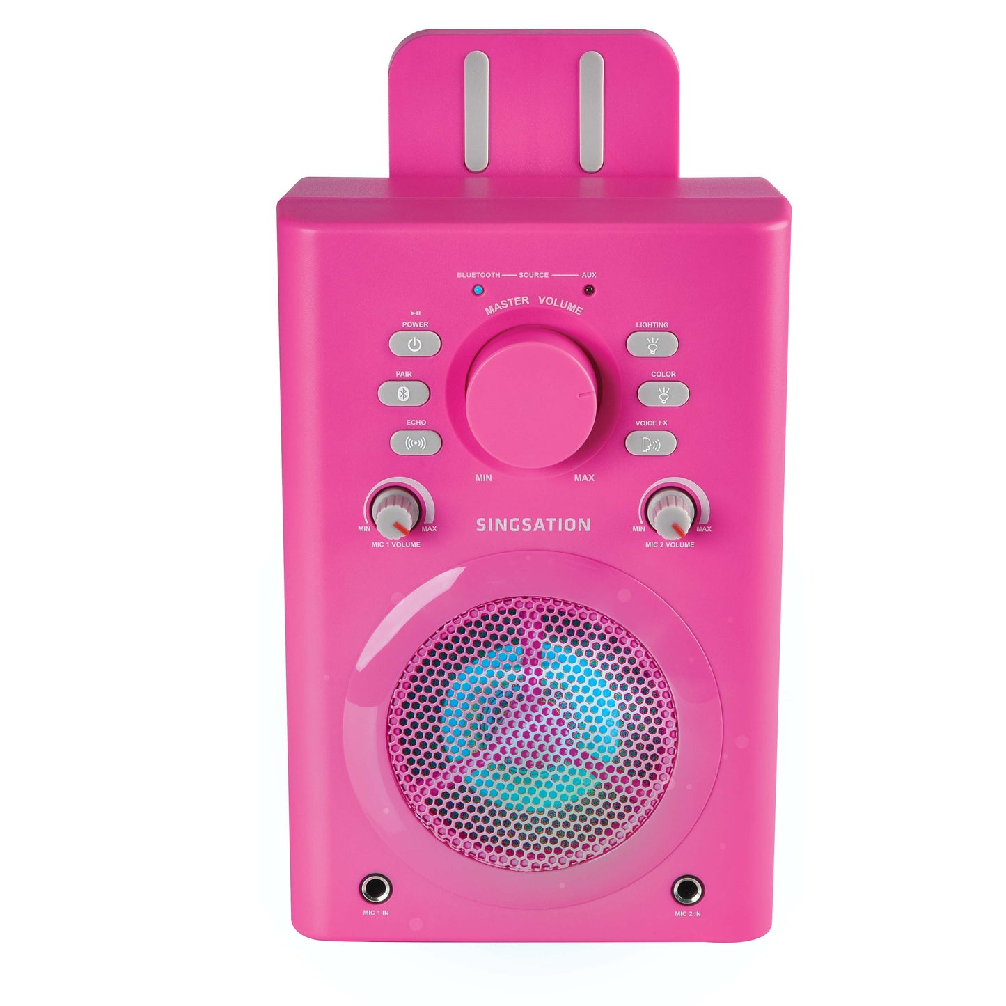 Singsation Classic Portable Bluetooth Karaoke Machine/Speaker with Wired Microphone - Pink