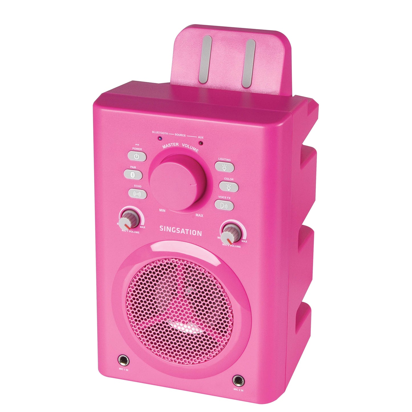 Singsation Classic Portable Bluetooth Karaoke Machine/Speaker with Wired Microphone - Pink