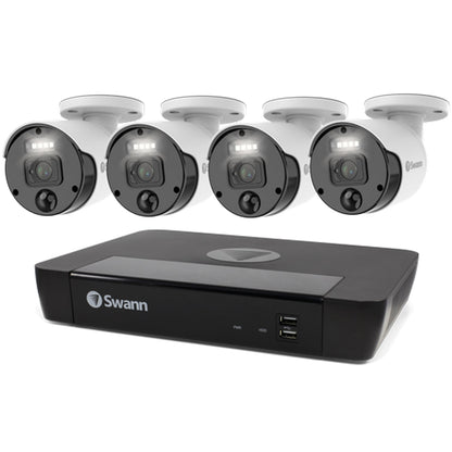 Swann Master 4K Ultra HD 8-channel 2TB Hard Drive NVR Security System with 4 x 4K Bullet Cameras (NHD-875WLB) - White