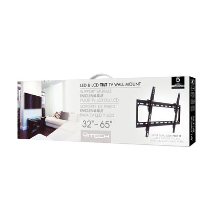 CJ Tech Tilting Low Profile TV Wall Mount Fits 32-in to 65-in - Black