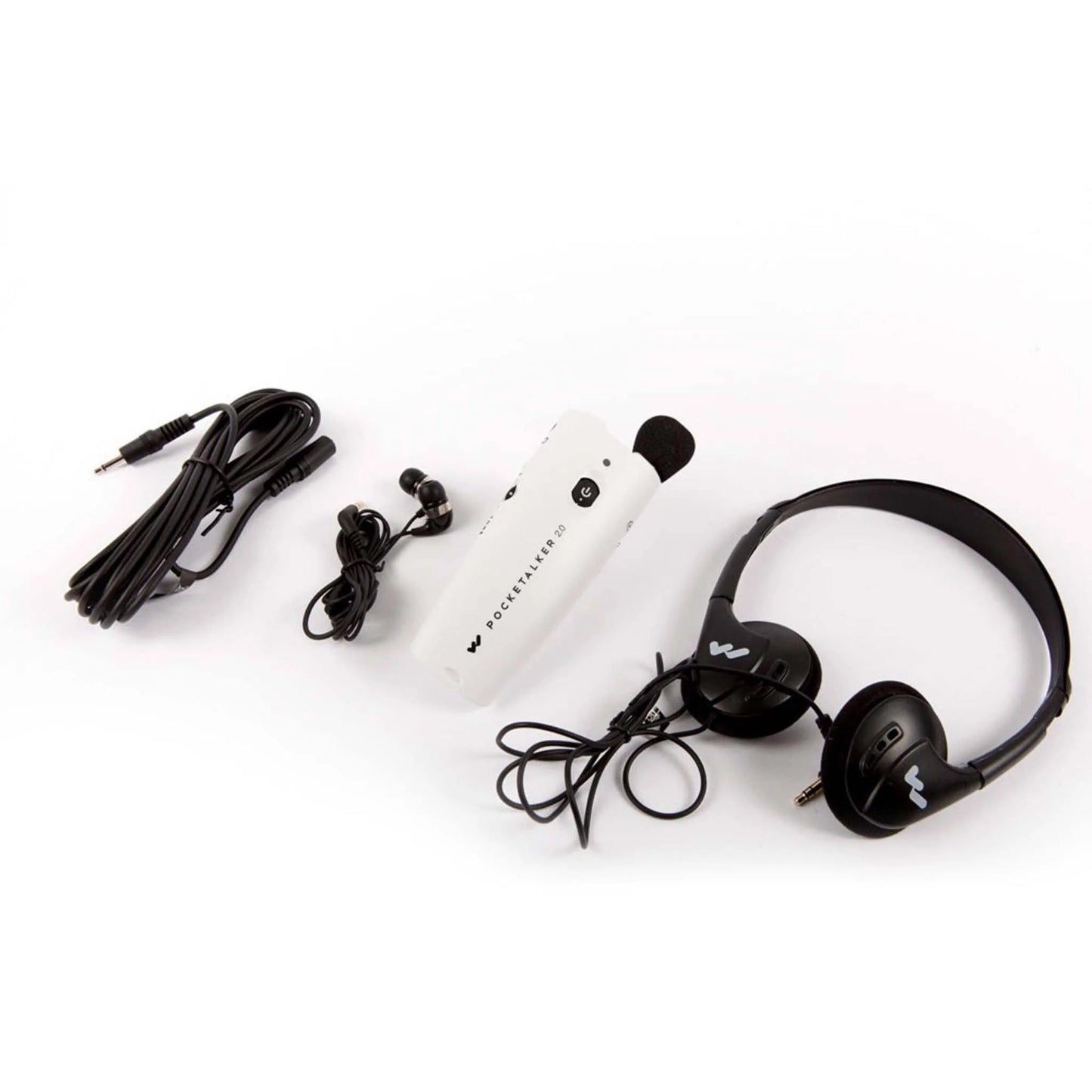 Williams Sound Pocketalker 2.0 Personal Amplifier with Over-the-Head Headphones & Mini Earbuds - White