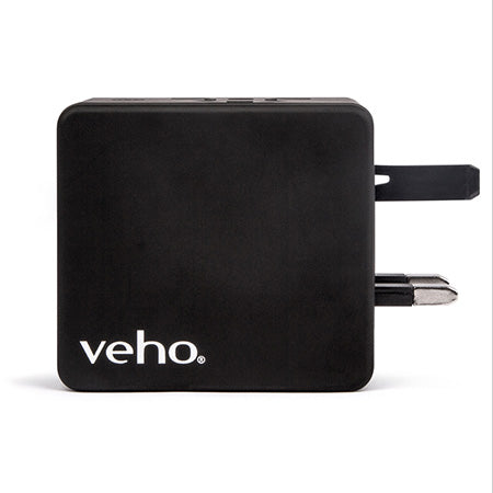 Veho Universal 4-Port USB 5-volt/3.5-amp Multi-Region Travel Adapter - Black