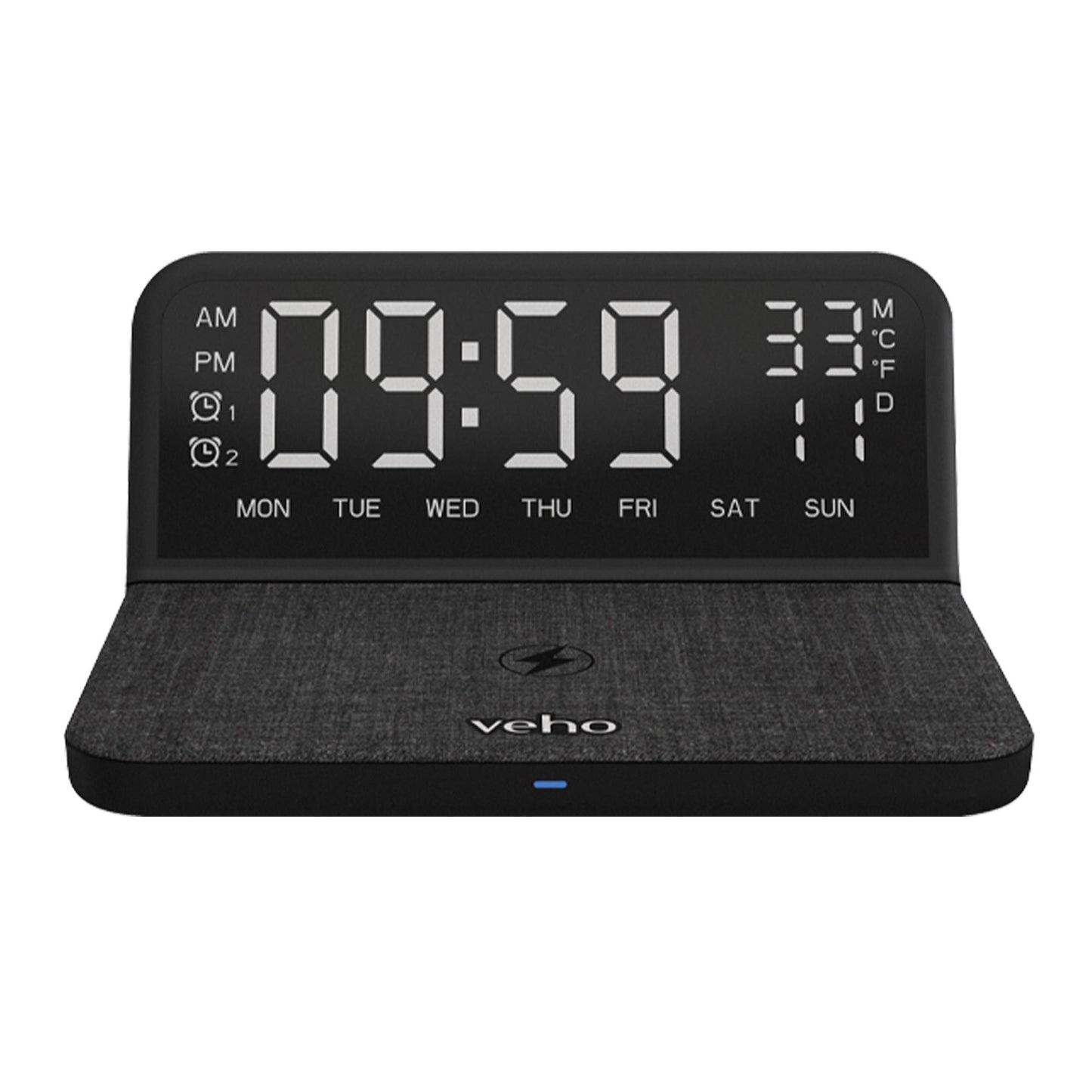 Veho TQ-1 Qi Digital Alarm Clock & Qi Wireless Charger