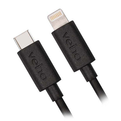 Veho Pebble USB-C to Lightning Charge and Sync Cable 1-meter (3.3-ft) - Black