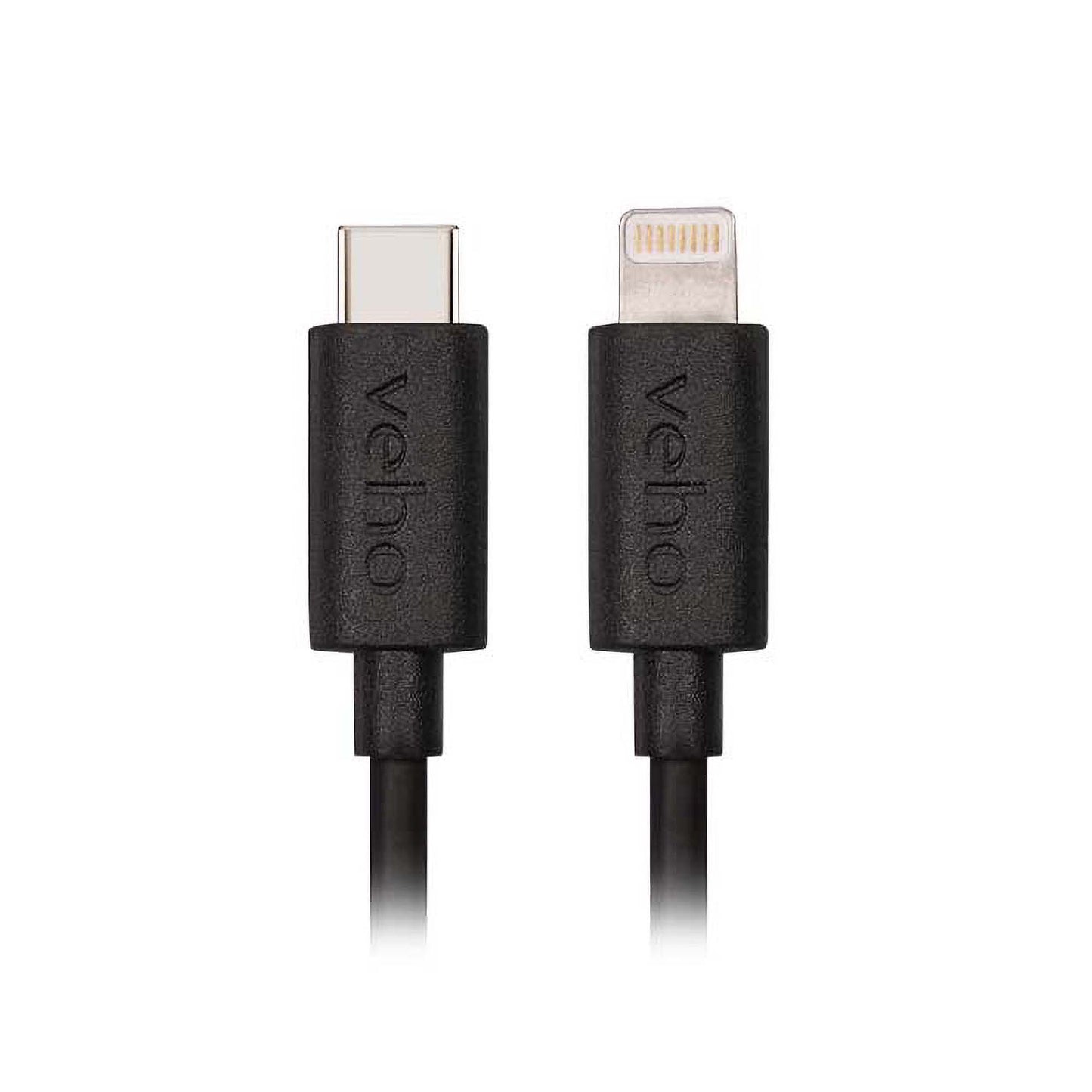 Veho Pebble USB-C to Lightning Charge and Sync Cable 0.2-m/0.7-ft - Black