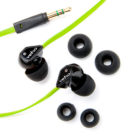 Veho Z-1 Stereo Noise Isolating Earbuds - Green