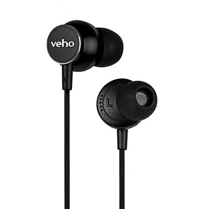 Veho Z-3 In-Ear Stereo Headphones with Built-in Microphone and Volume Controls - Black