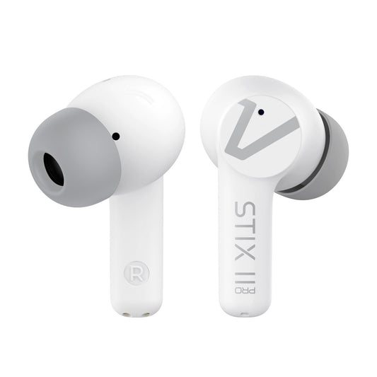 Veho STIX II Pro True Wireless Earphones with Active Noise Cancelling -  White