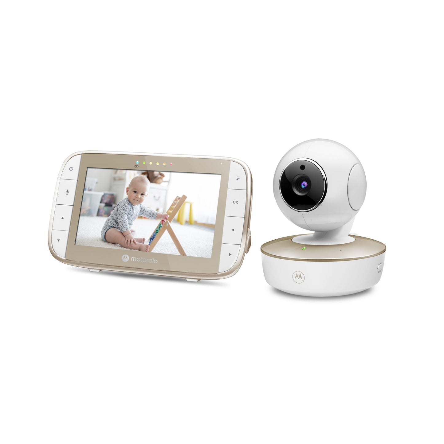 Motorola VM50G Video Baby Monitor with Pan, Tilt & Zoom - White & Gold