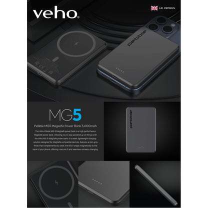 Veho Pebble MG5 MagSafe Power Bank – 5,000mAh