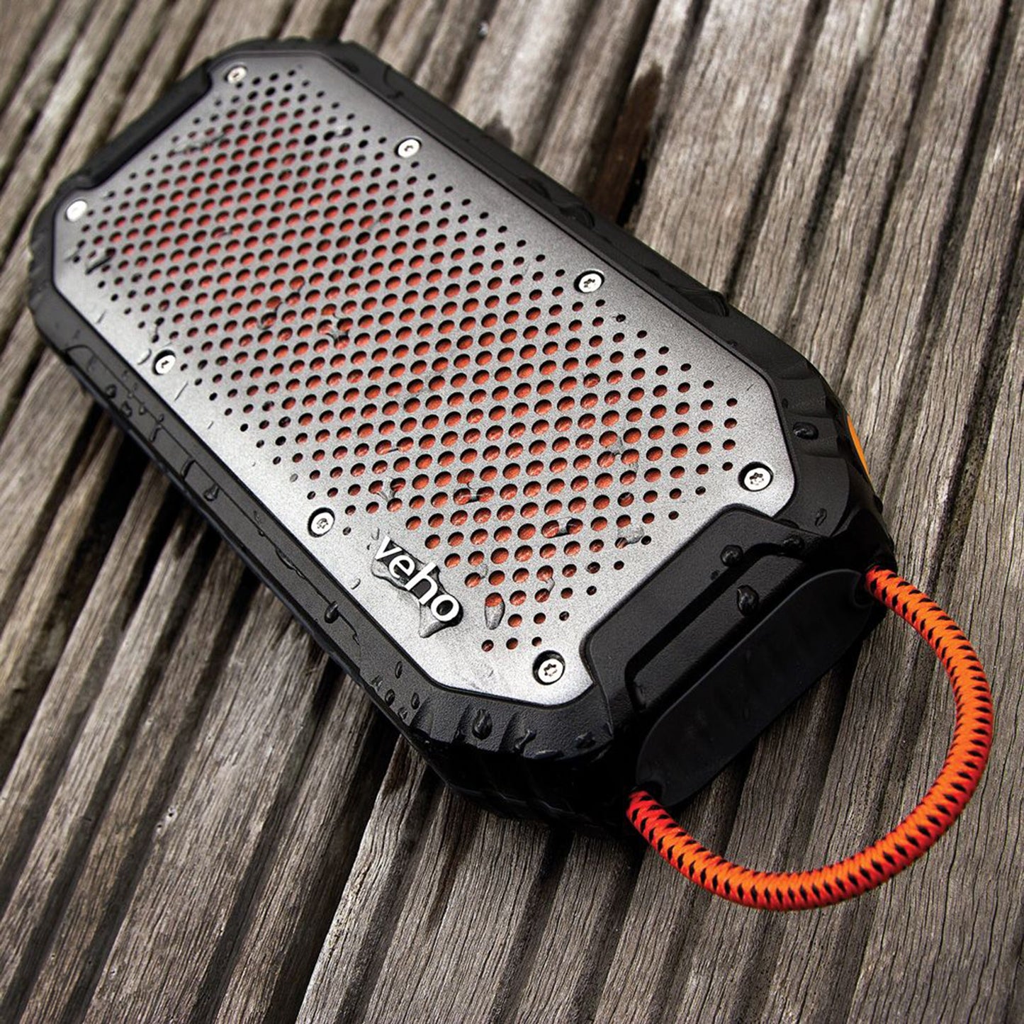 Veho MX-1 Water Resistant Rugged Wireless Bluetooth Speaker with Built-in Power Bank - Grey