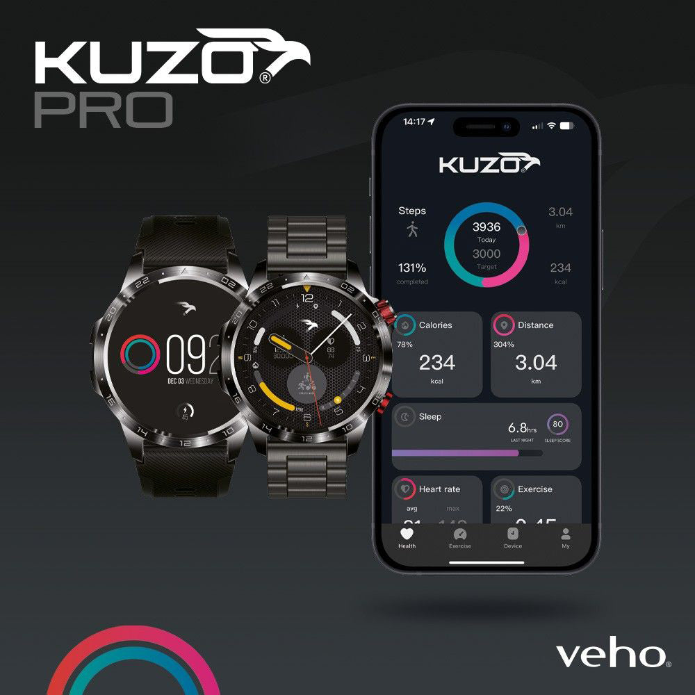 Veho Kuzo Pro Sports Smart Watch with GPS – Black