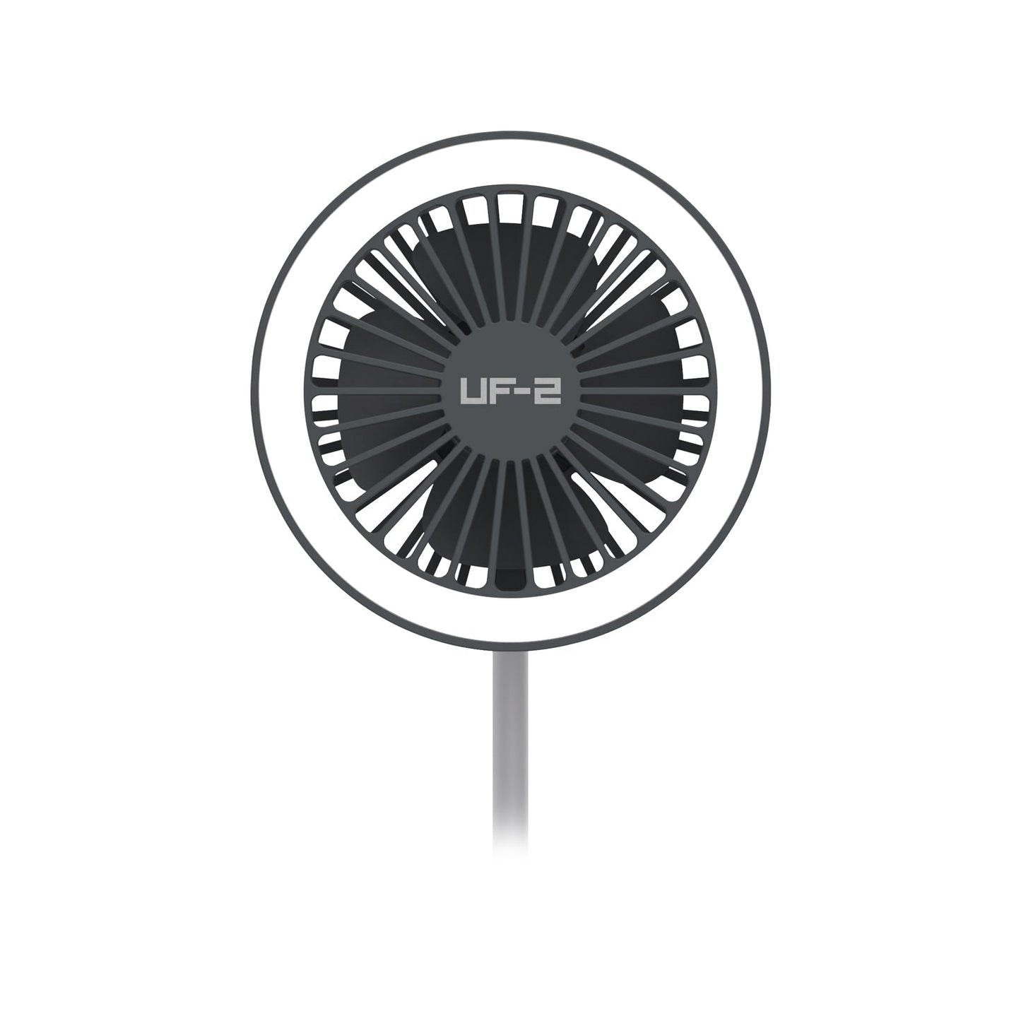 Veho UF-2 Desktop Station 3-in-1 - USB Fan/Qi Wireless Charger/LED Lamp - Grey