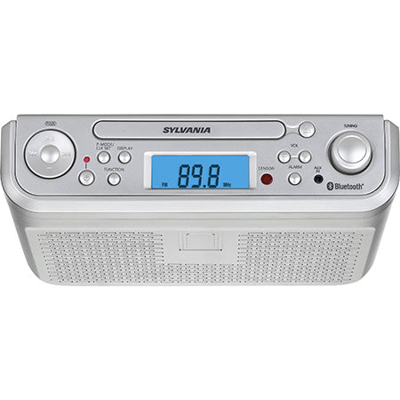 Sylvania Under Counter Bluetooth AM/FM Clock Radio with CD Player - Silver