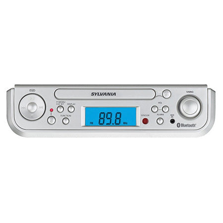 Sylvania Under Counter Bluetooth AM/FM Clock Radio with CD Player - Silver